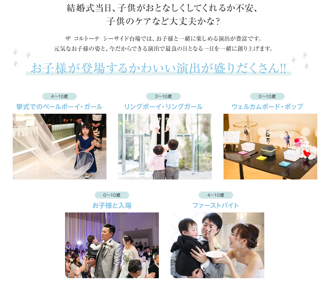 結婚式当日、子供がおとなしくしてくれるか不安、子供のケアなど大丈夫かな？