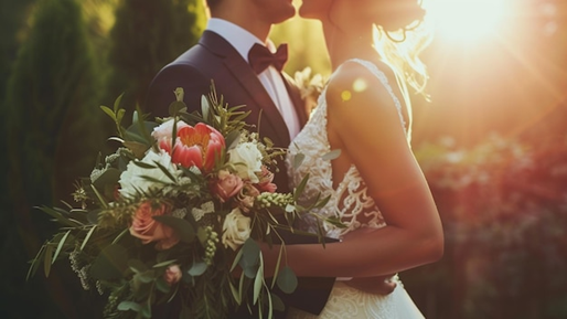 さいたま市結婚式場アネーリ大宮。温かな光に照らされてウェディングフォト。